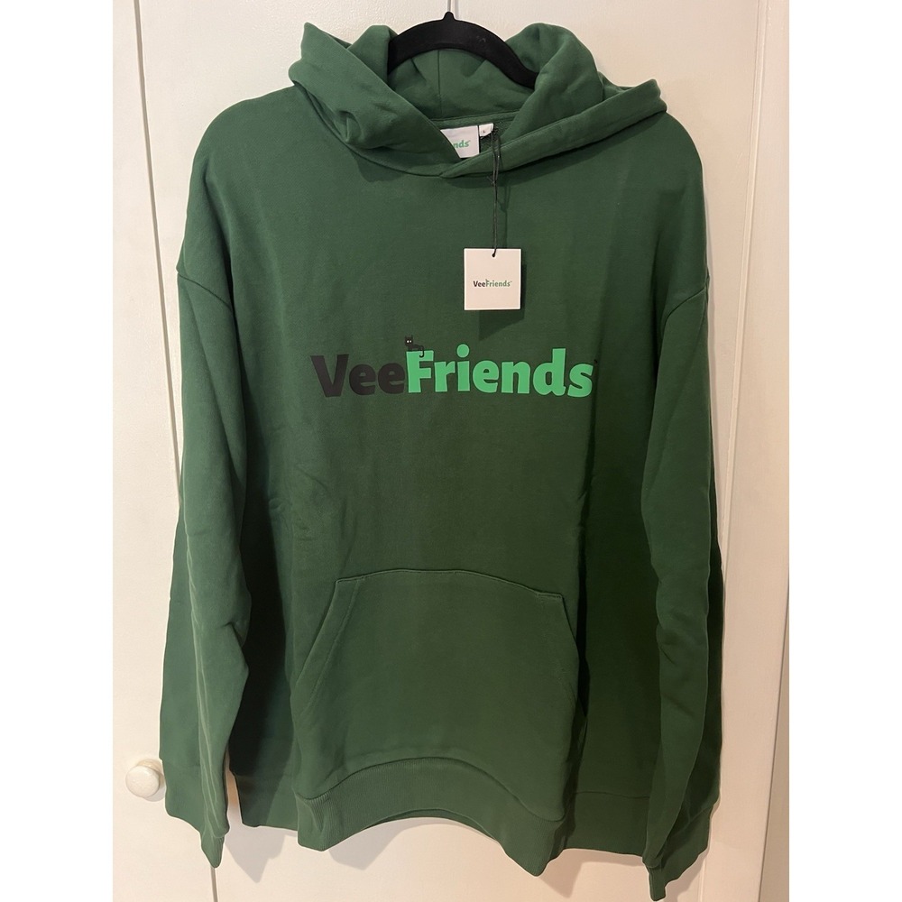 VeeFriends‎ Classic Hoodie Green Pullover Long Sleeve Sweatshirt Size Large NWT